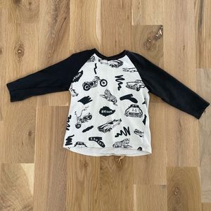 ZARA BABY LONG-SLEEVE TEE | Boys Sz 3-4yrs | Cream & Grey/Navy, Red